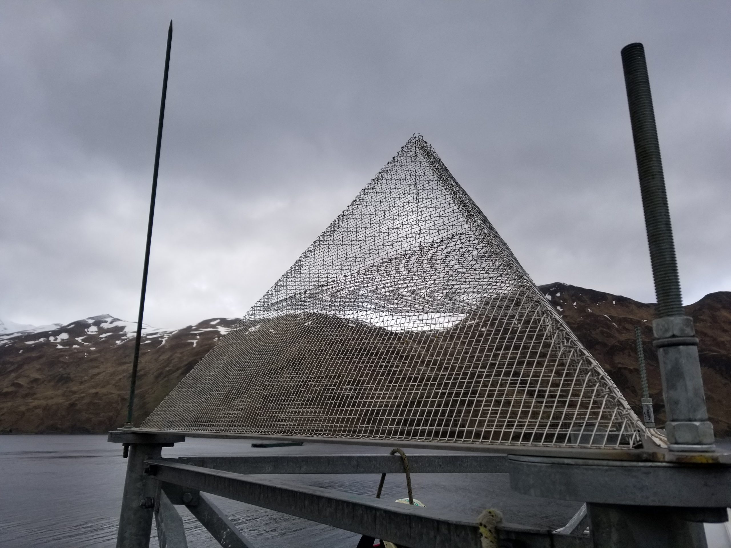 Pyramid installed around a pond